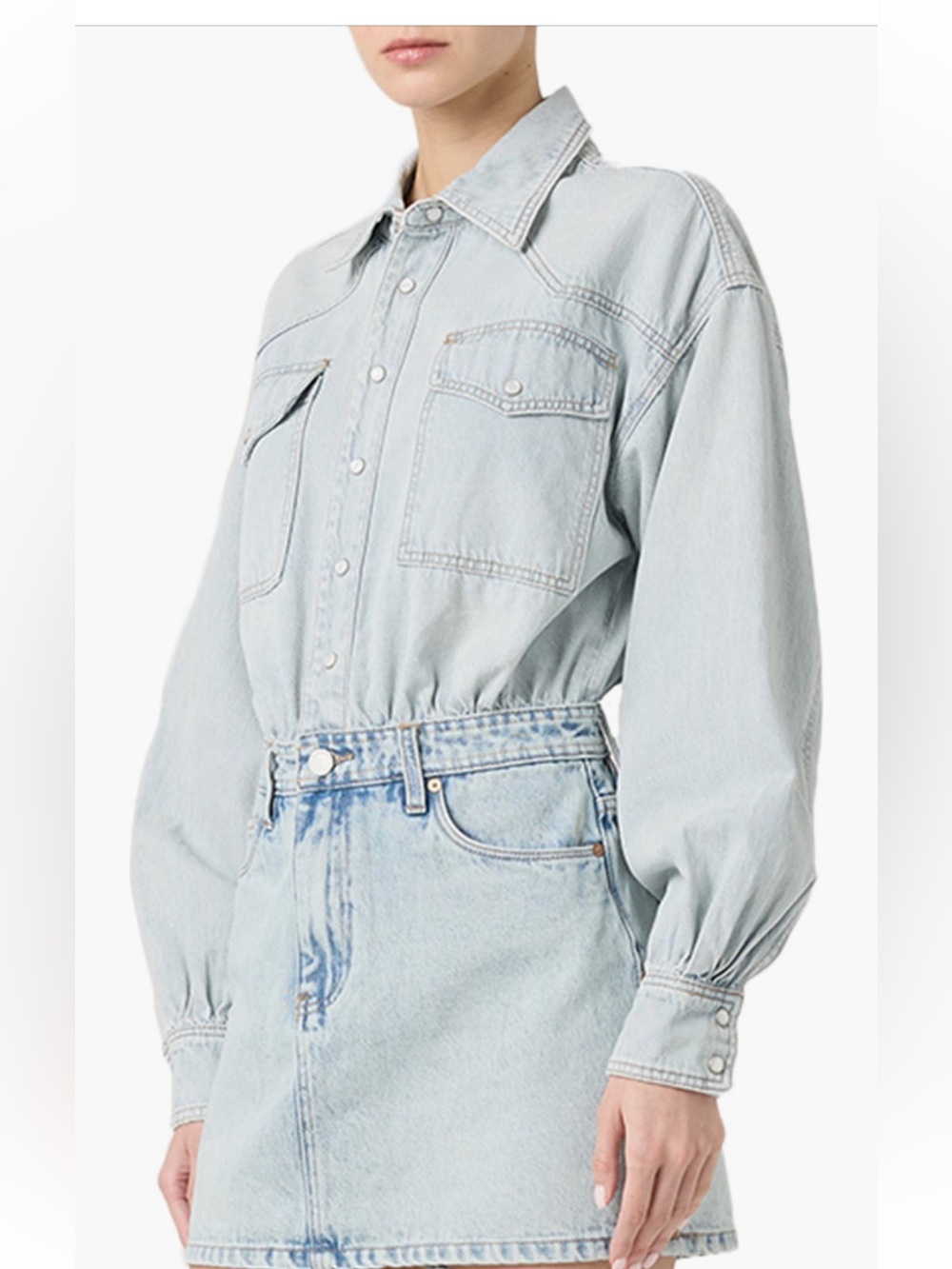 Blank NYC Long Sleeve Denim Midi Dress - Picture 2 of 6